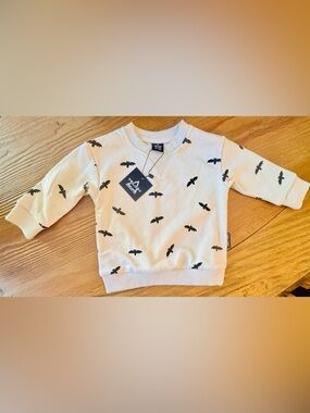 Trilogy Cream Bat Print Sweatshirt